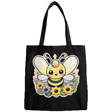 Discover A bee chubby cartoon Bags
