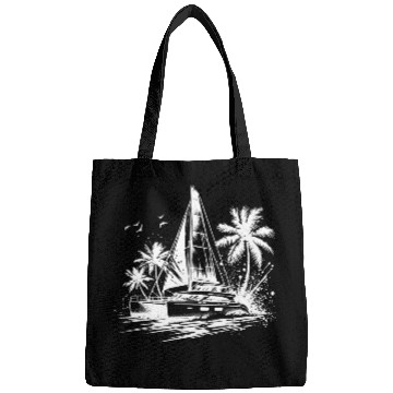 Discover Double Hull Catamaran Sailing Boat Caribbean Palms Bags