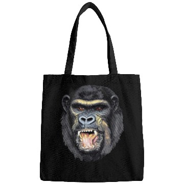 Discover Fierce Gorilla Head Design, Wild Animal Art Bags