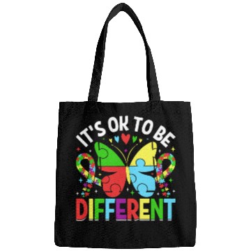 Discover It’s OK to Be Different Autism Awareness Butterfly Bags