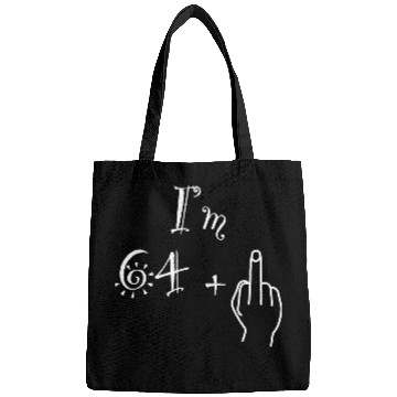 Discover I'm 64 + 1 = 65, White Lettering Bags