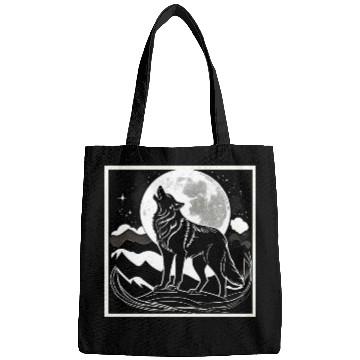 Discover Night Wolf Silhouette Design Bags