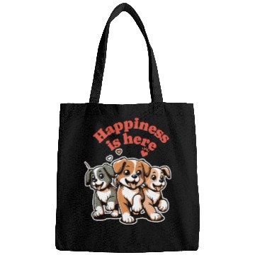 Discover Adorable Puppy Trio with Heartfelt Quote Bags