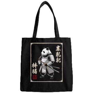 Discover Panda Samurai In Japanese Ukiyo-e Bags