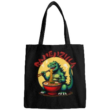 Discover RamenZilla Ramen Noodle Loving Kaiju Monster Bags