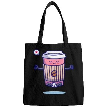 Discover Charming Coffee Cup Meditation Design Bags