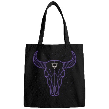Discover Earth Symbol Bull Skull | Mystic Minimal Art Bags