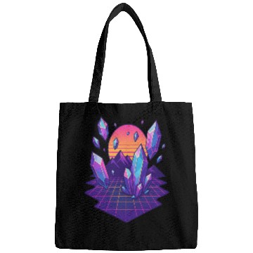 Discover Crystal Skies: A Vaporwave Dreamscape Bags