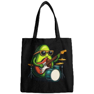 Discover Rockin Avocado Musician Funny Graphic Bags