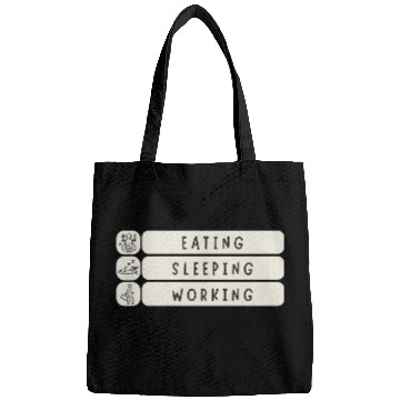 Discover Eat Sleep Work Repeat - Funny Daily Routine Meme Bags