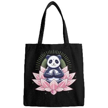 Discover Meditating Panda on Lotus Bags