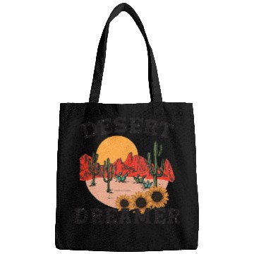 Discover Desert Dreamer - Vintage Western Landscape Illustr Bags