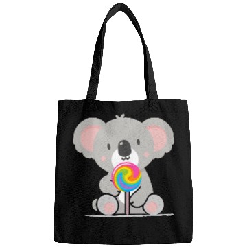 Discover Cute koala with a colorful lollipop Bags