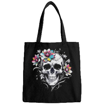 Discover Streetwear Skull Bloom Floral Skull Bags