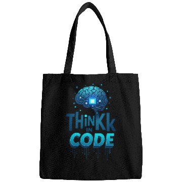 Discover Think in Code Brain Computing Themed Bags