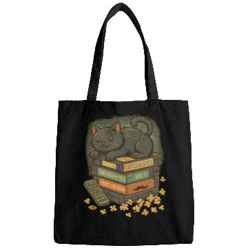 Discover Cat Classics Retro Cat Vibes VHS Television Bags