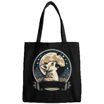 Discover chihuahua-howling-vintage-moon-vector-Bags-desig