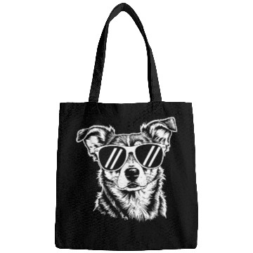 Discover Border Collie Dog Wearing Sunglasses Vintage Pet Bags