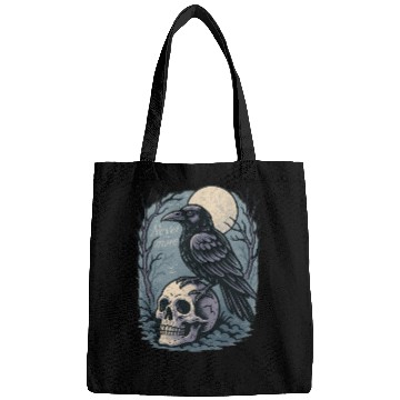 Discover Nevermore Raven Skull Gothic Poe Poetry Bags