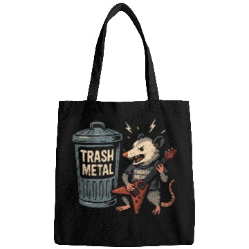 Discover Funny Opossum Thrash Metal Guitar Vintage Pun Bags