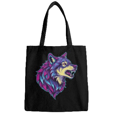 Discover psychedelic wolf head Bags