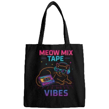 Discover Meow Mix Tape Vibes Retro Cat Bags