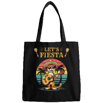 Discover Retro Sunset leopard Fiesta Guitar Party Vibes Bags