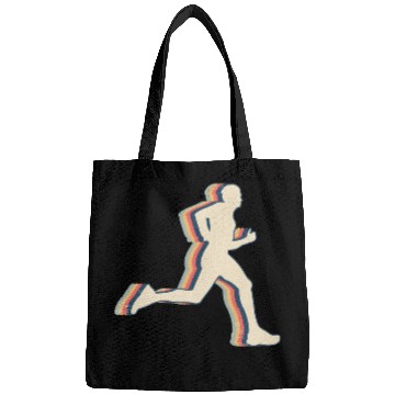 Discover Runner Marathon Running Retro Line Art Bags