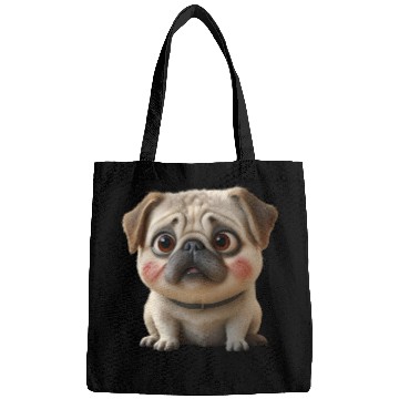 Discover 3D Rendered Chubby Pug Sitting Bags