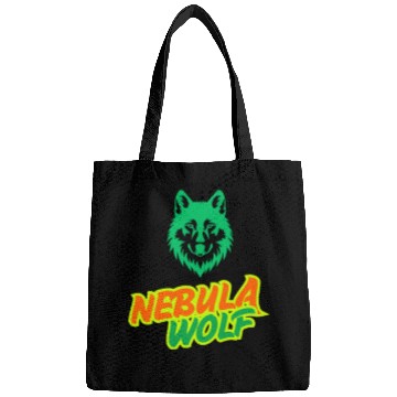 Discover Nebula Wolf – Vibrant Rasta Gradient Wolf Graphic Bags