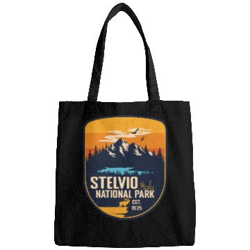 Discover Stelvio National Park Italy Vintage Sunset Camping Bags