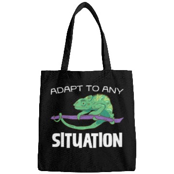 Discover Adapt to Any Situation Chameleon Illustration Bags