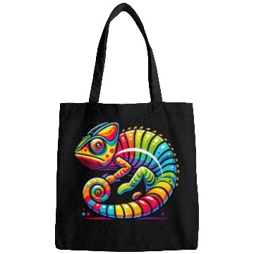 Discover Colorful Chameleon Vibrant Rainbow Lizard Bags