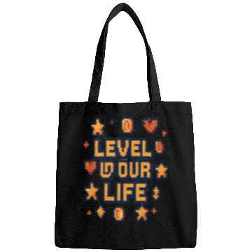 Discover Level Up Your Life – Pixel Art Motivational Bags