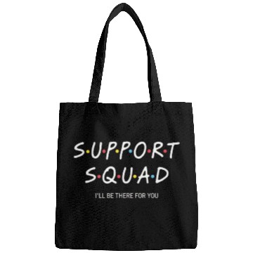 Discover Support Squad Neon Typography Design Bags