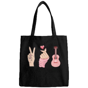 Discover peace love ukulele Bags