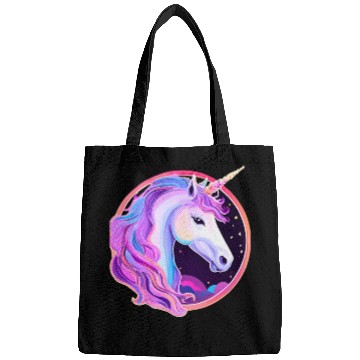 Discover Vibrant Mystic Unicorn Portrait Bags