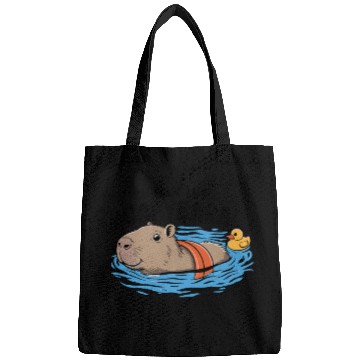 Discover Chillin' Like A Capybara Relaxing Vibes Graphic Bags