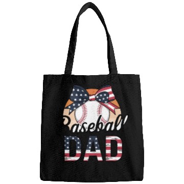 Discover Patriotic Baseball Dad Bow Design For Proud Bags