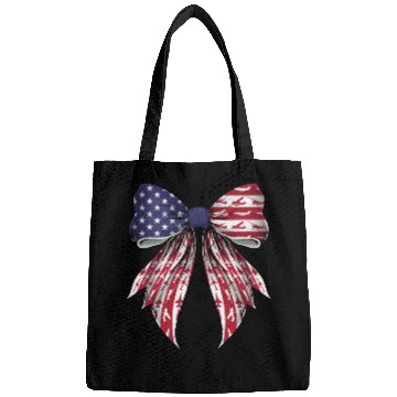 Discover Coquette Bow Airplane Pilot Aviation US Flag Bags
