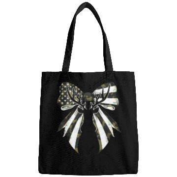 Discover Coquette Bow Deer Hunting Camouflage US Flag Pride Bags