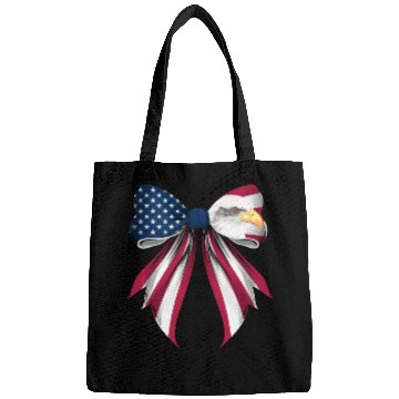 Discover Coquette Bow Bald Eagle Bird US Flag Patriotic Bags