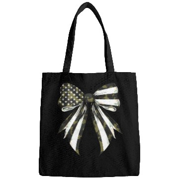 Discover Coquette Bow Camouflage US Flag Pride Patriotic Bags