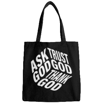 Discover Ask Trust Thank God | 3D Faith-Inspired Typograph Bags