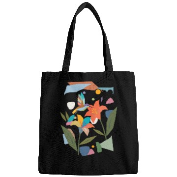 Discover Colorful Hummingbird with Flower - Colorful Nature Bags