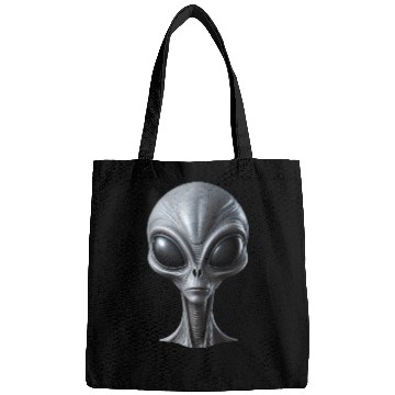 Discover Realistic Grey Alien Extraterrestrial Being Bags