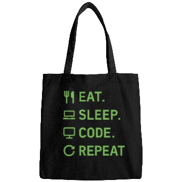 Discover Eat Sleep Code Repeat – Programmer Lifestyle Bags