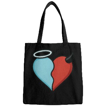 Discover Divided Heart Good and Evil Contrast Angel, Devil Bags