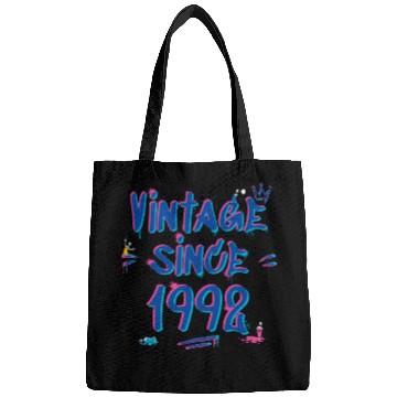 Discover Vintage Since 1992 Graffiti Glitch 33rd Birthday Bags