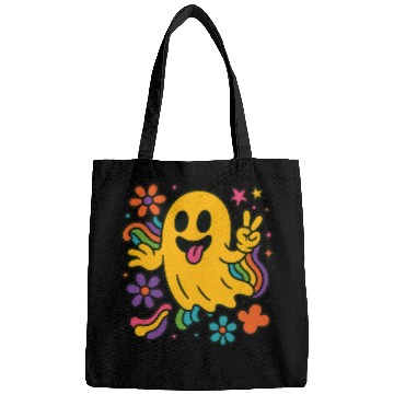 Discover Vibrant Ghost with Rainbow Accents Bags